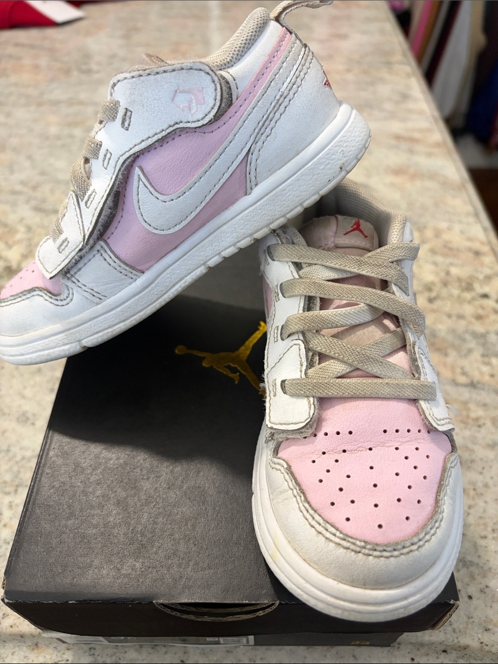 Jordan 1 Low ALT Kids Pink and White Low-Top Sneaker